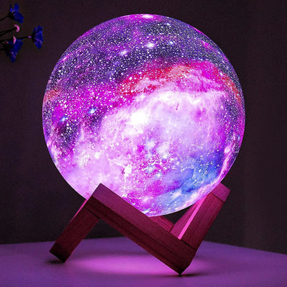 LED Galaxy Lamp: 16-Color 3D Star Moon Light for Kids