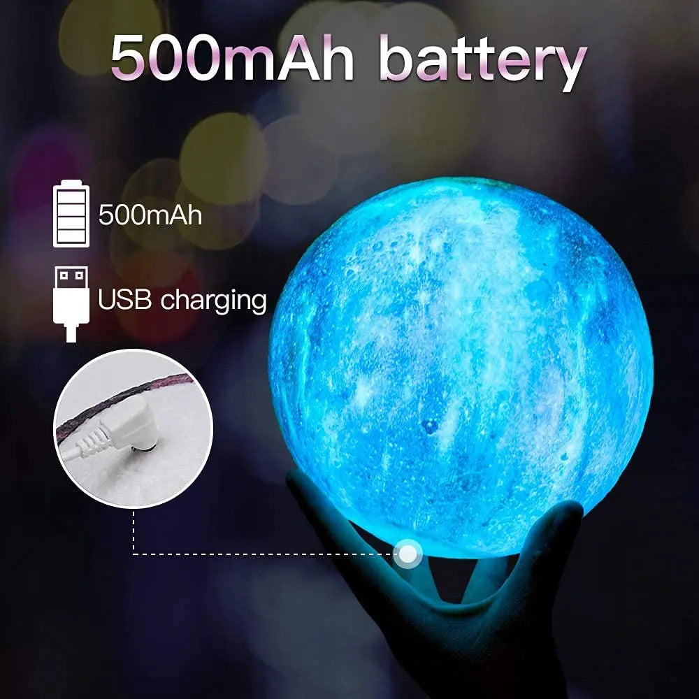 LED Galaxy Lamp: 16-Color 3D Star Moon Light for Kids