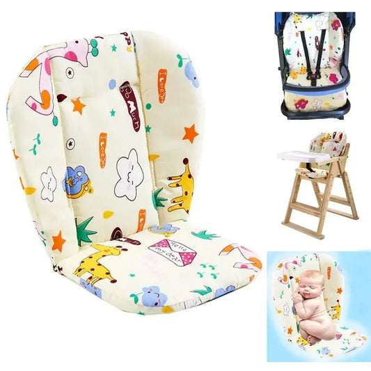 Baby High Chair Cushion - Cute Animal Pattern, Soft & Breathable