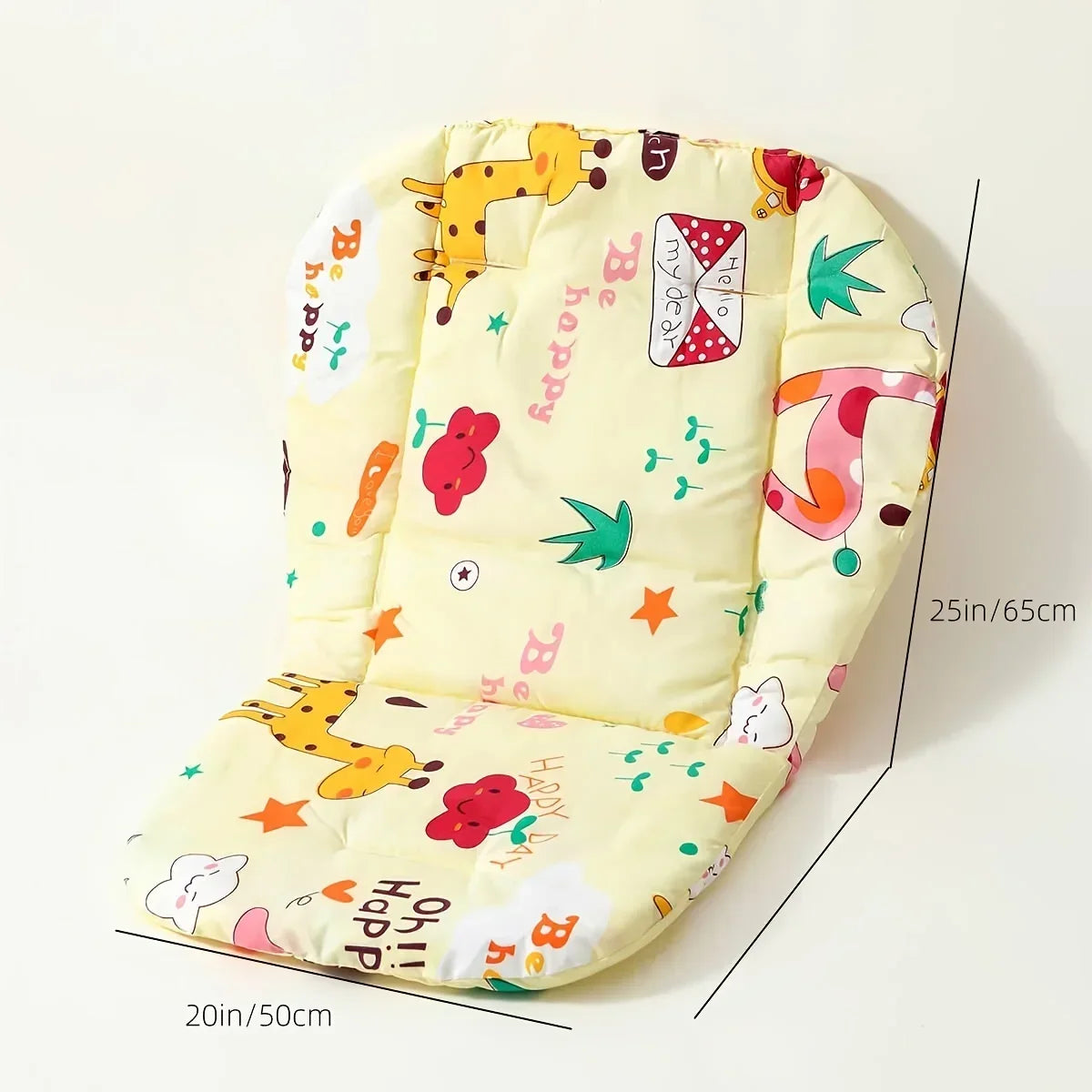 Baby High Chair Cushion - Cute Animal Pattern, Soft & Breathable